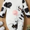 Cute Cow Printed Baby Jumpsuit -Layer Outfit 28037602574536 1
