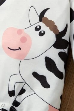 Cute Cow Printed Baby Jumpsuit -Layer Outfit 28037603229896 3