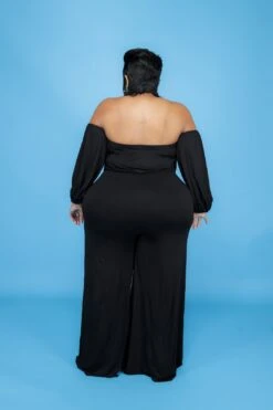 Black Tied Off Shoulder Jumpsuit -Layer Outfit 28094669422690 3