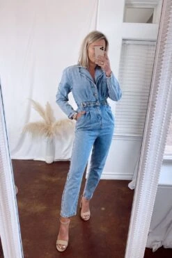 The Shaley Denim Jumpsuit -Layer Outfit 28108625346730 6