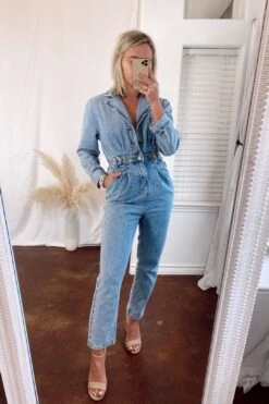 The Shaley Denim Jumpsuit -Layer Outfit 28108626460842 9