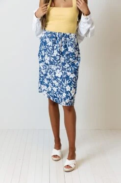 From Malibu Floral Skirt In Royal Blue -Layer Outfit 28112746479690 5