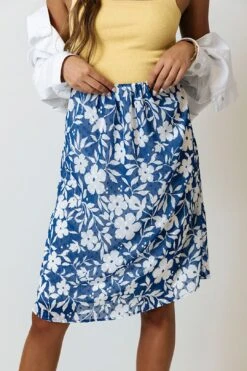 From Malibu Floral Skirt In Royal Blue -Layer Outfit 28112746545226 7