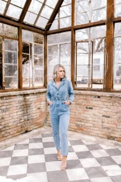 The Shaley Denim Jumpsuit -Layer Outfit 28115419332778 11