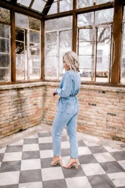 The Shaley Denim Jumpsuit -Layer Outfit 28118325657770 4