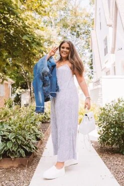 Kind And Casual Jumpsuit In Grey Curves