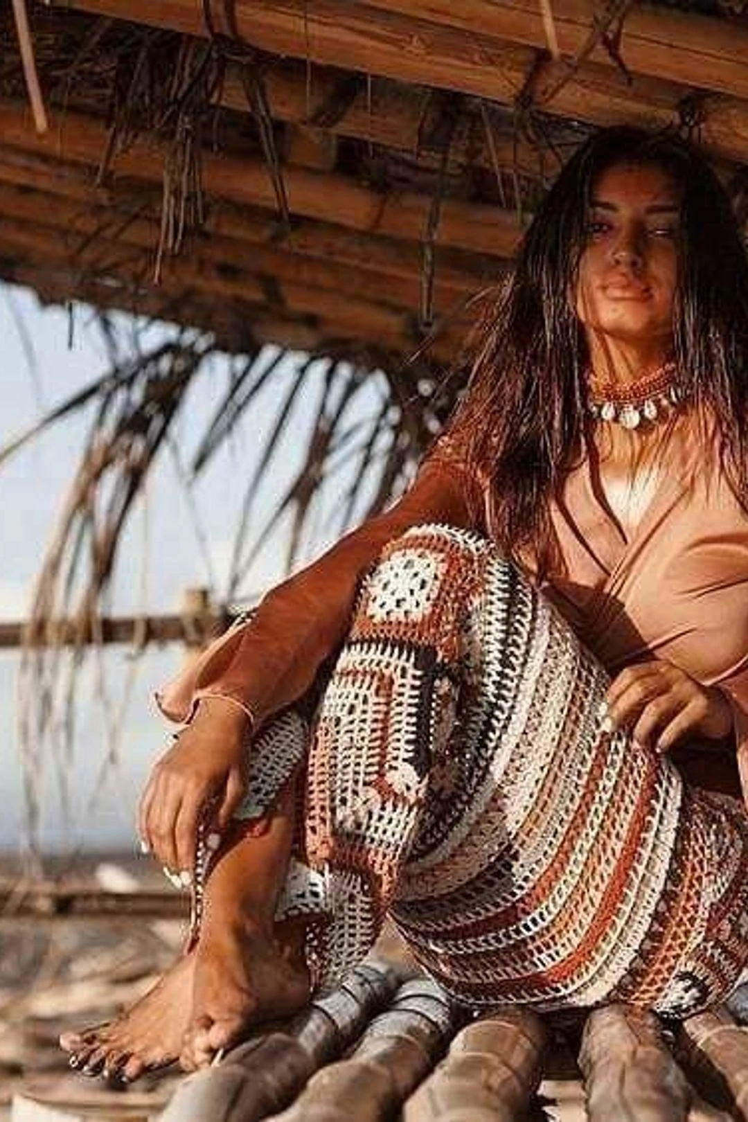 Boho Granny Square Maxi Skirt, Halter Top,Outfit 10 Boho Granny Square Maxi Skirt, Halter Top,Outfit - Image 8