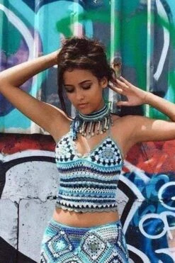 Boho Granny Square Maxi Skirt, Halter Top,Outfit 27 Boho Granny Square Maxi Skirt, Halter Top,Outfit -Layer Outfit 28123059355751 11