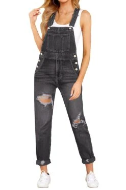 LookbookStore Women's Casual Stretch Denim Bib Overalls Pants Pocket Jeans Jumpsuits -Layer Outfit 28125429268529 3