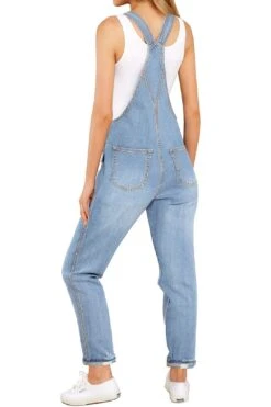 LookbookStore Women's Casual Stretch Denim Bib Overalls Pants Pocket Jeans Jumpsuits -Layer Outfit 28125429366833 5