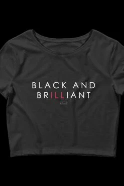 Black And Brilliant - Short Sleeve Crop Top