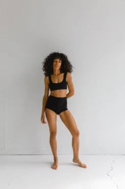 WIDE STRAP BRA, Black