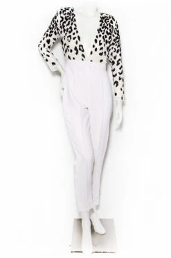 Givenchy White And Black Leopard Print Jumpsuit