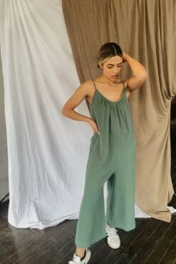 Pine Forest Gauze Jumpsuit
