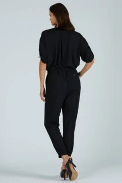Crepe Georgette Jumpsuit - Black -Layer Outfit 28172916621391 3