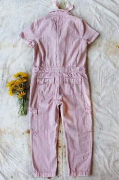 Rosie Coverall Utility Jumpsuit In Pink -Layer Outfit 28174061994118 4