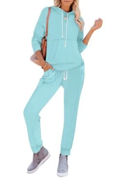 LookbookStore Women's Cozy Tie Dye Printed Knit Jumpsuit Loungewear Sleepwear Pajamas Long Joggers Pajamas Set