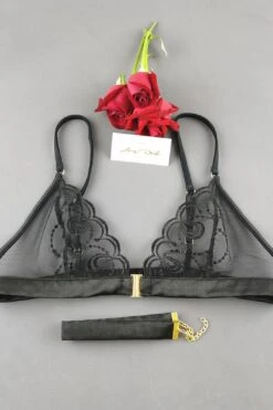 Sexy Lingerie Set With G String Panties, Bra And Choker In See Through Black Lace Sheer Boudoir Lingerie 33 Sexy Lingerie Set With G String Panties, Bra And Choker In See Through Black Lace Sheer Boudoir Lingerie -Layer Outfit 28219750973510 7