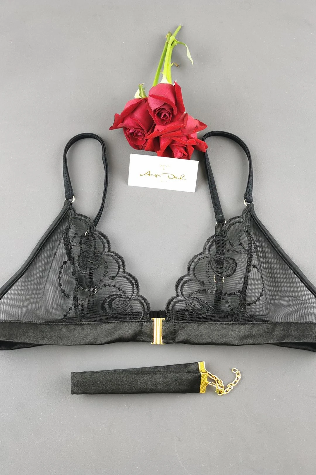 Sexy Lingerie Set With G String Panties, Bra And Choker In See Through Black Lace Sheer Boudoir Lingerie 14 Sexy Lingerie Set With G String Panties, Bra And Choker In See Through Black Lace Sheer Boudoir Lingerie - Image 12