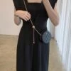 [Korean Style] Reaz Solid Color Sleeveless Wide Leg Romper Jumpsuit -Layer Outfit 28265001386055 1
