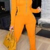 Causal Solid Color Zipper Pocket Hooded Jumpsuit -Layer Outfit 28281558990906 1