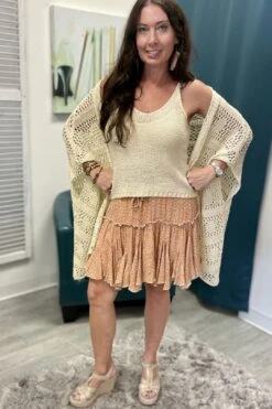 Simply Soft Tie Skirt - Rust Taupe -Layer Outfit 28283165671504 4