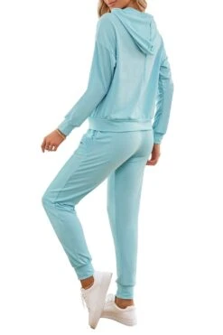 LookbookStore Women's Cozy Tie Dye Printed Knit Jumpsuit Loungewear Sleepwear Pajamas Long Joggers Pajamas Set -Layer Outfit 28290230911025 3