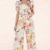 Vintage Flowers Cropped Jumpsuit -Layer Outfit 28334018035825 1