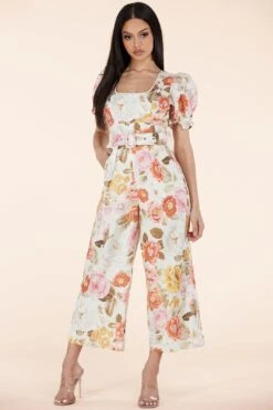 Vintage Flowers Cropped Jumpsuit -Layer Outfit 28334018101361 6