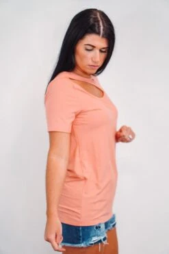 Classic Ribbed Cut Out Peach Top -Layer Outfit 28343850598497 4