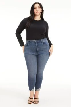 GOOD WAIST CROP TACKED HEM | BLUE677 -Layer Outfit 28350298488915 7