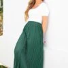 The Reed Pleated Skirt - Emerald Green -Layer Outfit 28355862233190 1