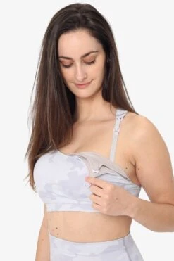 Venice 2 Ultimate Support Full Coverage Nursing & Pumping Sports Bra (White Camo)