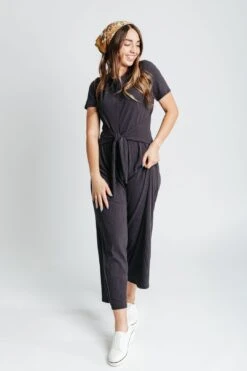 The Zachary Ribbed Jumpsuit In Navy