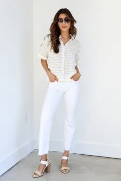 Canyon Distressed Hem Crop Flare Denim