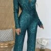 Fame Game Emerald Sequin Jumpsuit -Layer Outfit 28425749430318 1