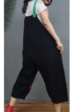 Denim Hole Letter Women Casual Pocket Jumpsuits Dungarees -Layer Outfit 28430601060414 5