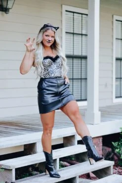 Franci Faux Leather Mini Skirt -Layer Outfit 28453920014423 12