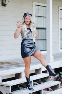 Franci Faux Leather Mini Skirt -Layer Outfit 28453920211031 5