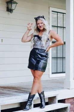 Franci Faux Leather Mini Skirt -Layer Outfit 28453920407639 10