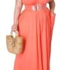 Final Sale Plus Size Jumpsuit With Spaghetti Straps In Coral -Layer Outfit 28464593174633 1