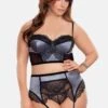 ATHENA Satin & Lace Bra + Garter Set In Gray-Black 2 ATHENA Satin & Lace Bra + Garter Set In Gray-Black -Layer Outfit 28484745101430 1