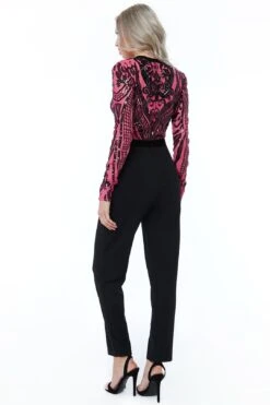 Deep V Neck Sequin Embroidered Jumpsuit -Layer Outfit 28504636555400 11