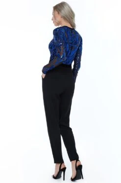 Deep V Neck Sequin Embroidered Jumpsuit -Layer Outfit 28504637210760 18