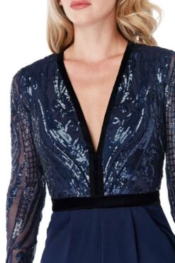 Deep V Neck Sequin Embroidered Jumpsuit -Layer Outfit 28504637309064 19