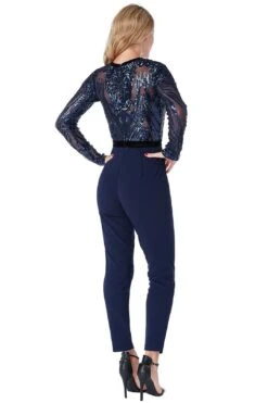 Deep V Neck Sequin Embroidered Jumpsuit -Layer Outfit 28504637440136 20