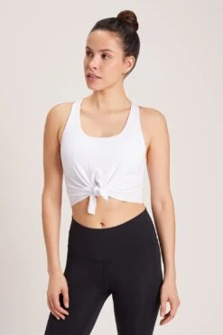 TIE TANK SPORTS BRA - WHITE L/XL With Cut