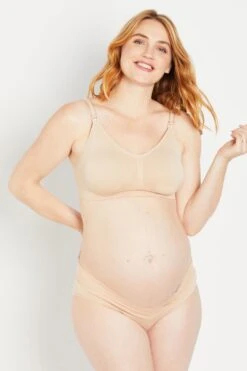 3-Pack Seamless Clip Down Maternity & Nursing Bra- Nude -Layer Outfit 28545899331720 6