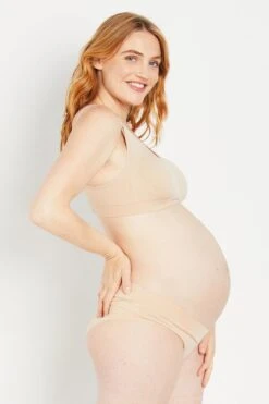 3-Pack Seamless Clip Down Maternity & Nursing Bra- Nude -Layer Outfit 28545899757704 5