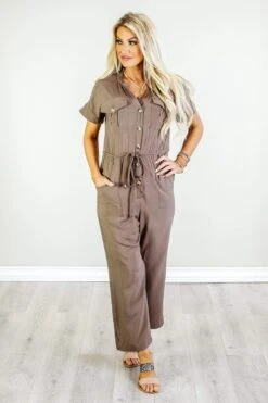Traveling Soldier Jumpsuit, Mocha